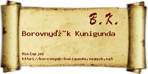 Borovnyák Kunigunda névjegykártya
